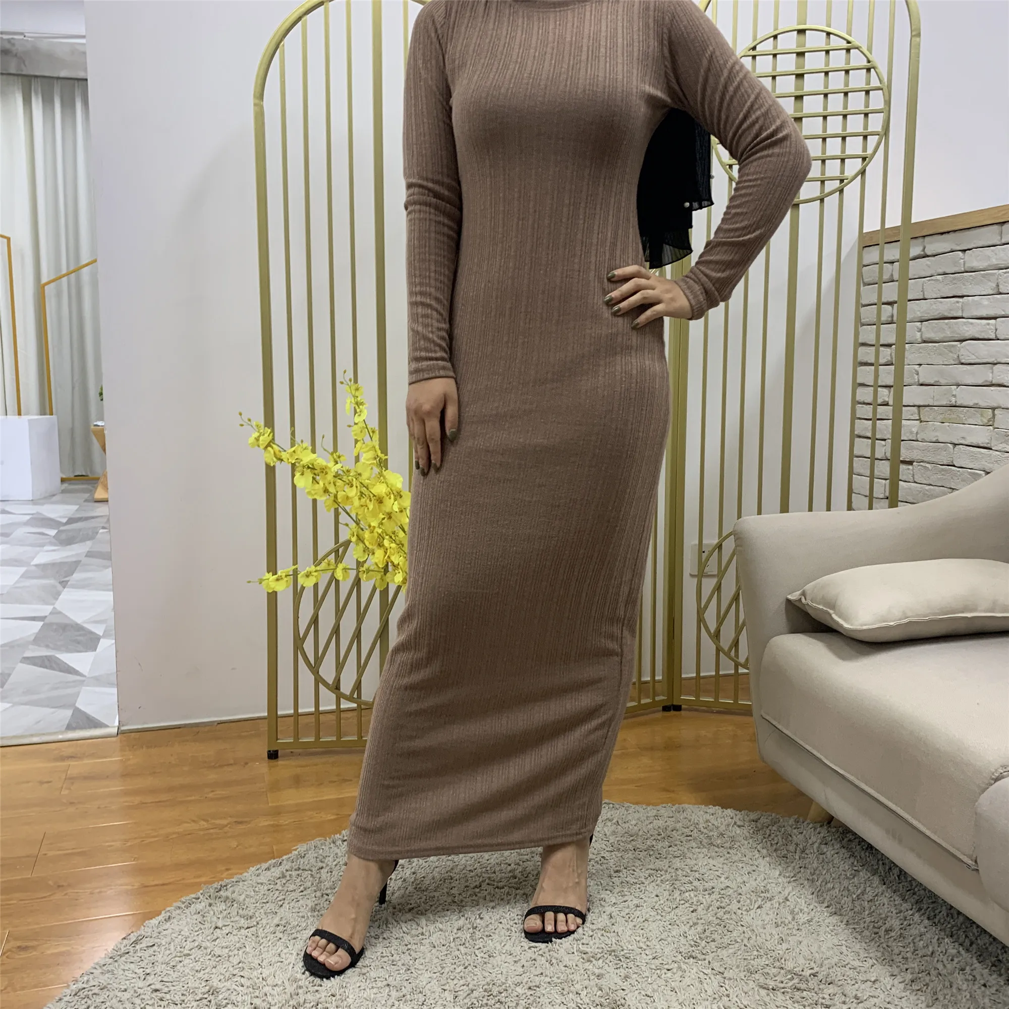 Новая стильная осенняя и зимняя дизайнерская Дамская трикотажная юбка размера