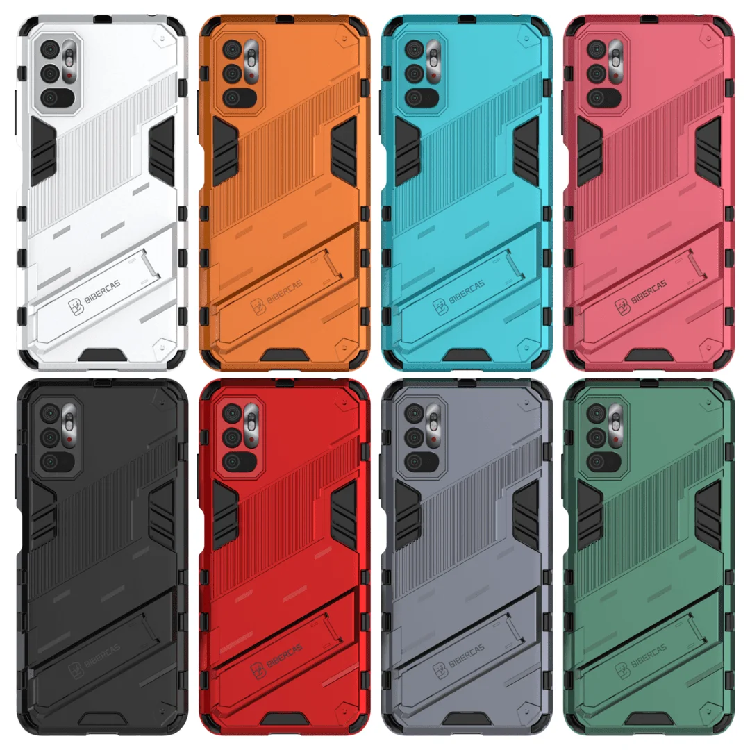 for xiaomi redmi note 10 9 s pro max hard rubber armor bracket cover case punk stlye protect shockproof for redmi 10x free global shipping