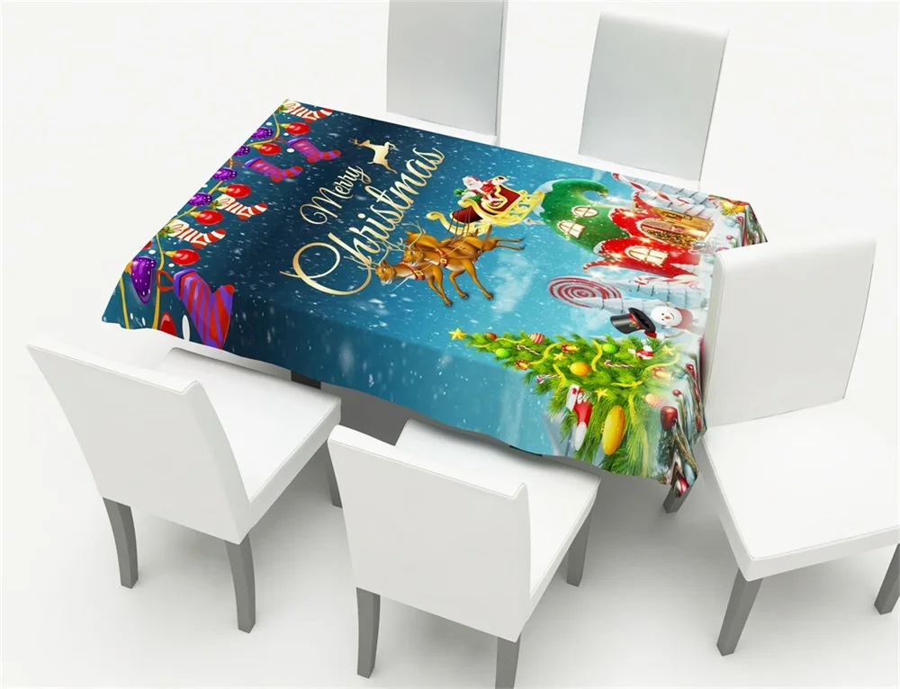 Рождественские декоративные чехлы на стулья эластичные скатерть для