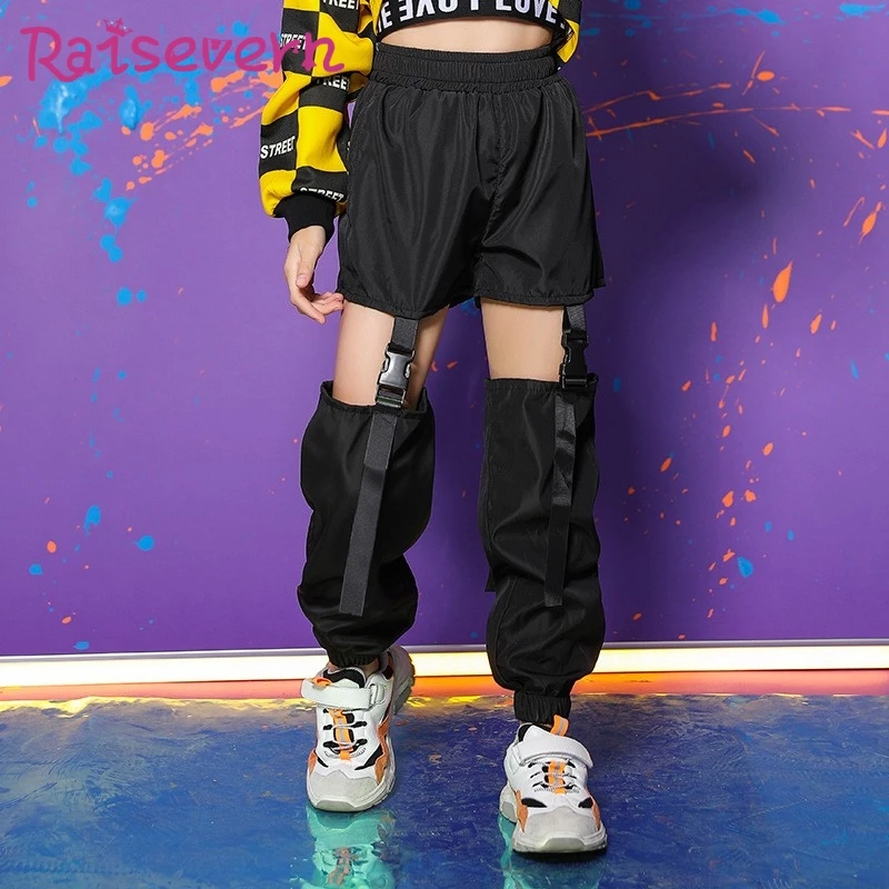 RAISEVERN Письмо плед Печать Детей Crop Толстовка Hip Hop Детские Девушки Печатного Hoodie Tops