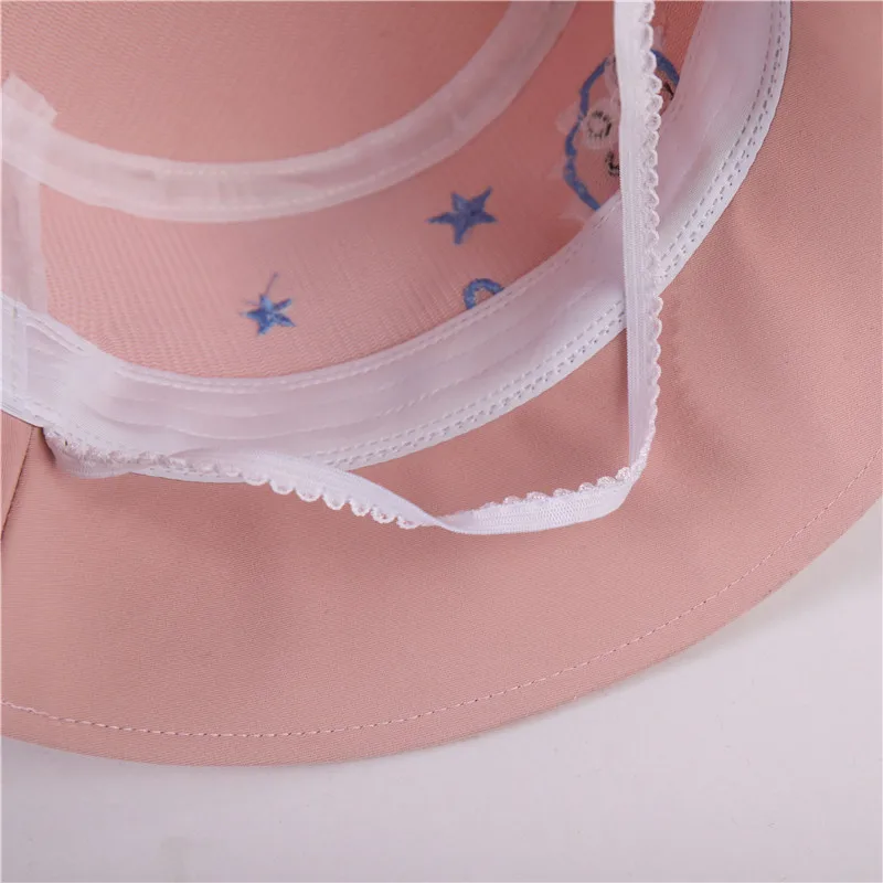 

2-6Y Chilren's Summer Panama Hats for Boys Girls Kids Outdoor Sun-protection Pink Sun Cap Cartoon Cheap Bucket Hat Anti-UV