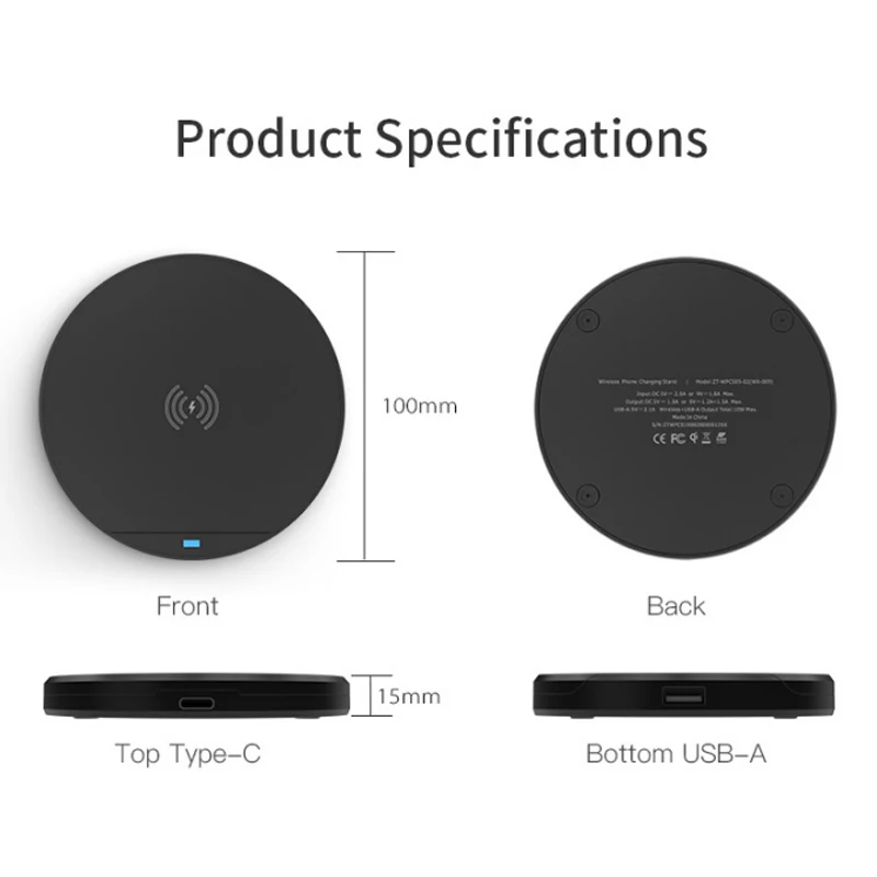 Беспроводное зарядное устройство Qi с подставкой универсальная беспроводная