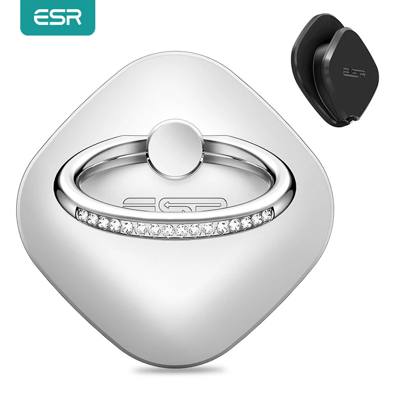 

ESR Finger Ring Holder for Phone Holder Stand Mobilephone Finger Ring Stand for Smartphone Tablet with Crystals Silver Rose Gold