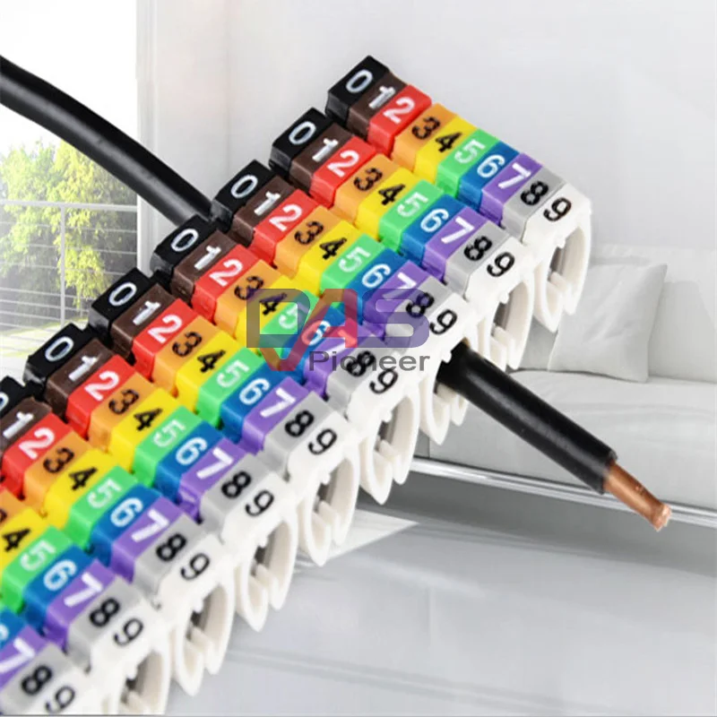100 шт./лот 0-9 0123456789 0 75 мм2-6 мм2 арабские цифры M Тип CAT 6 зажим сеть Ethernet Номер провода