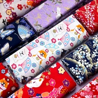 hot stamping cotton fabric 100 clothing handmade diy sakura fabric anime sewing brocade for dress cat dog printing 50cm150cm