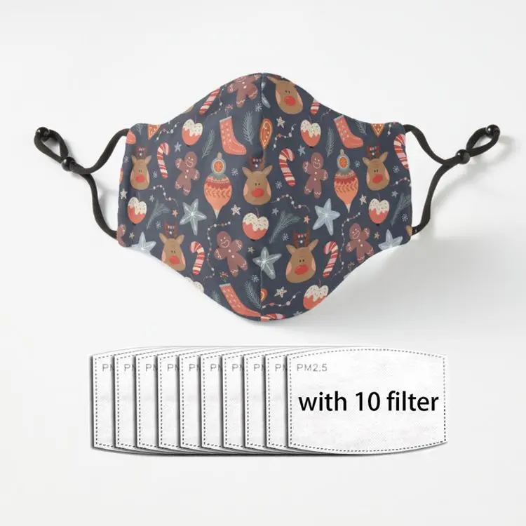 

Рождественский узор унисекс крутая Маска Goku Пылезащитная Роскошная Тканевая Маска для лица с фильтрами Маска