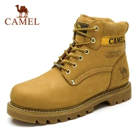 camel men women high top martin boots waterproof outdoor shoes anti slip genuine leather trekking boots unisex large size 37 46