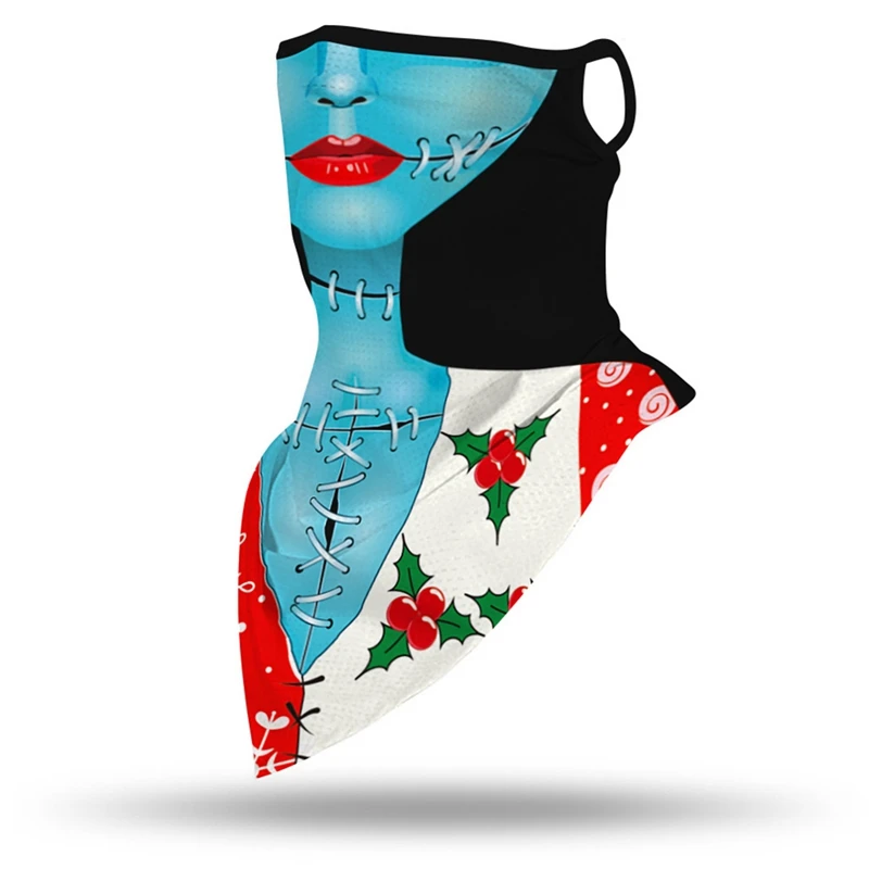 

Novelty Halloween Cycling Scarf Outdoor Triangle Hiking Sunshade Dustproof Neck Cover Ear Hanging Breathable Face Mask