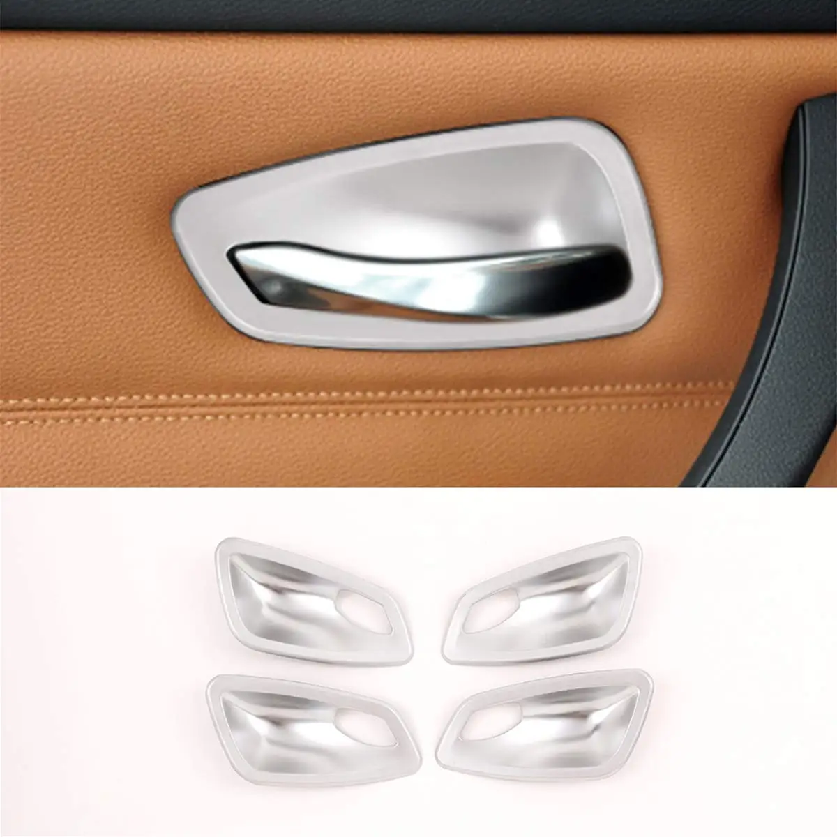 

4 шт./компл. ABS матовая крышка для внутренней двери автомобиля, отделка для BMW 3 серии E90 E90 E93 2005-2012