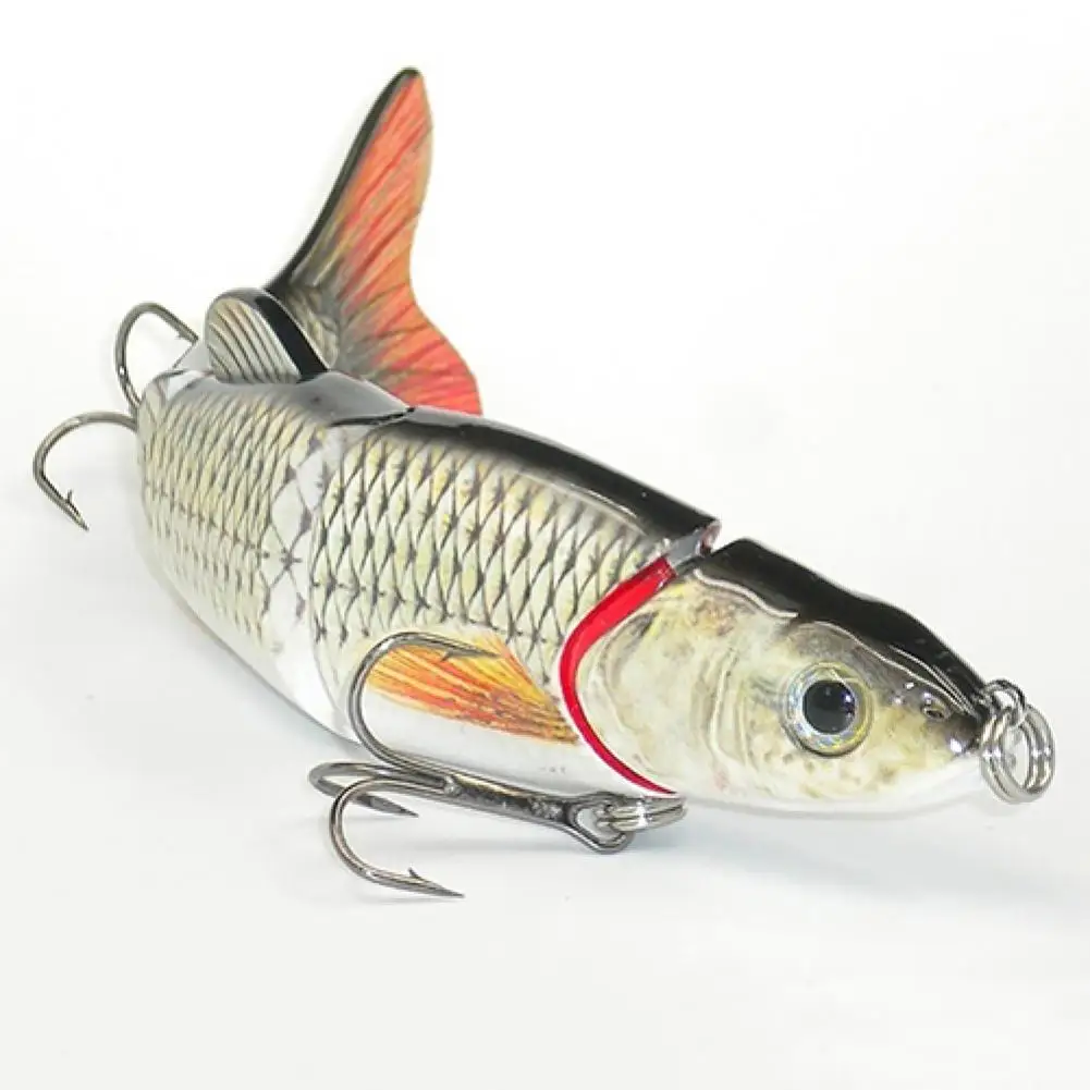 

Wholesale 5 Segments Fishing Lure Crank Bait Hooks 3D Eyes Fish Shape Tackle Tool Shad Carp Silicone Fishing Soft Baits Tackle