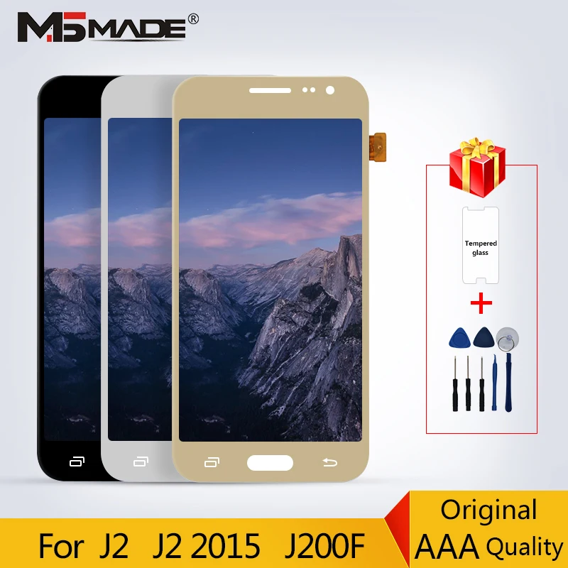 J200 Супер AMOLED для Samsung Galaxy J2 J200 J200F J200H SM-J200 ЖК-дисплей сенсорный экран дигитайзер сборка запчасти