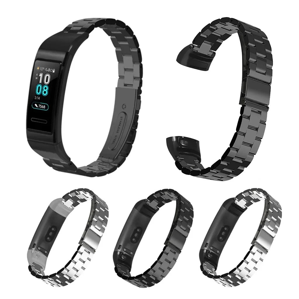 Быстросъемный ремешок-браслет из нержавеющей стали для часов Huawei Band 3/3 Pro
