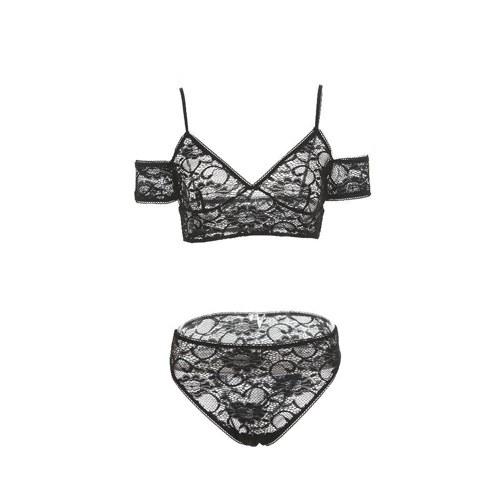 SSWILD женский черный кружевной бюстгальтер Прозрачный цветочный эротический