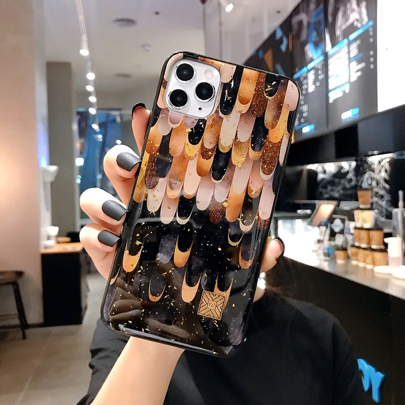 Шикарные мраморные золотые фольгированные чехлы для телефонов iPhone 13 11 12 Pro Max XR X 8 7