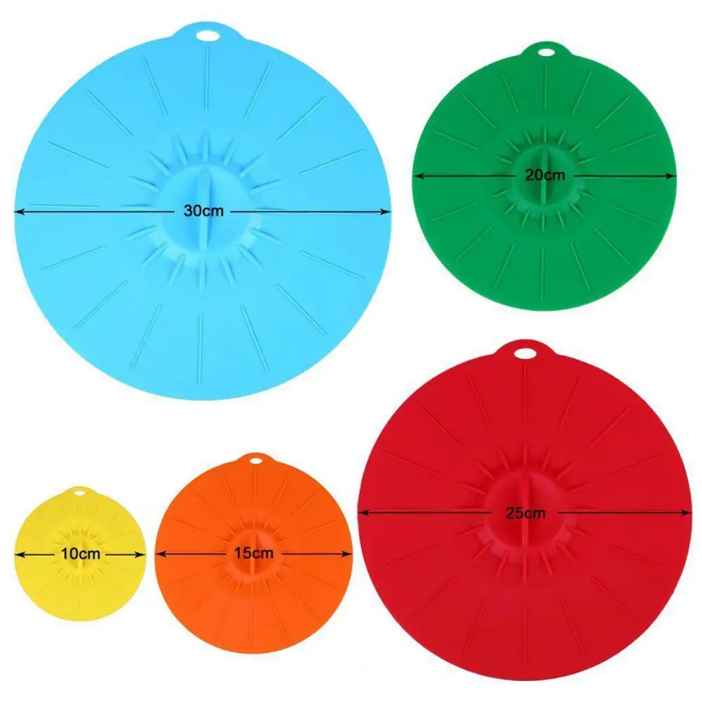 

HOT SALES!!! 5Pcs/Set Reusable Refrigerator Universal Food Storage Cover Sealed Bowl Pot Lid