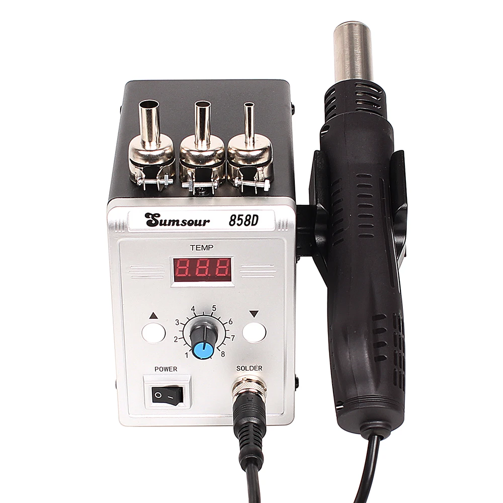

Hot Air Gun 858D 700W BGA Rework Solder Station Soldering Heat Air Gun Station 220V / 110V For SMD SMT Welding Repair With Gifts