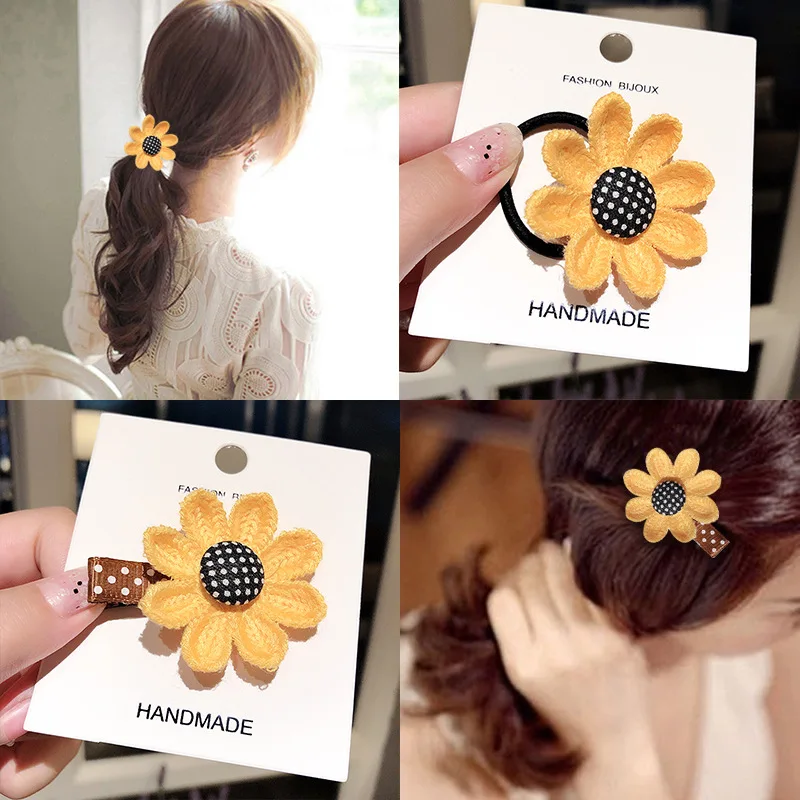 Простая Корейская версия милых аксессуаров для волос с подсолнухами и