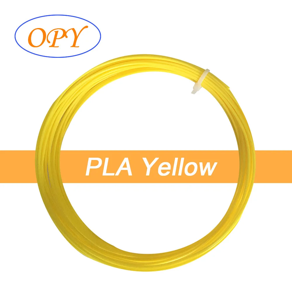 PLA Yellow 10m 3D печатная ручка материал Блестящий деревянный мрамор шелк золотая нить 10 м 1,75 мм Rohs Fdm впечатляющая масса термопластичная жесткая нить - Цвет: PLA Yellow 10m