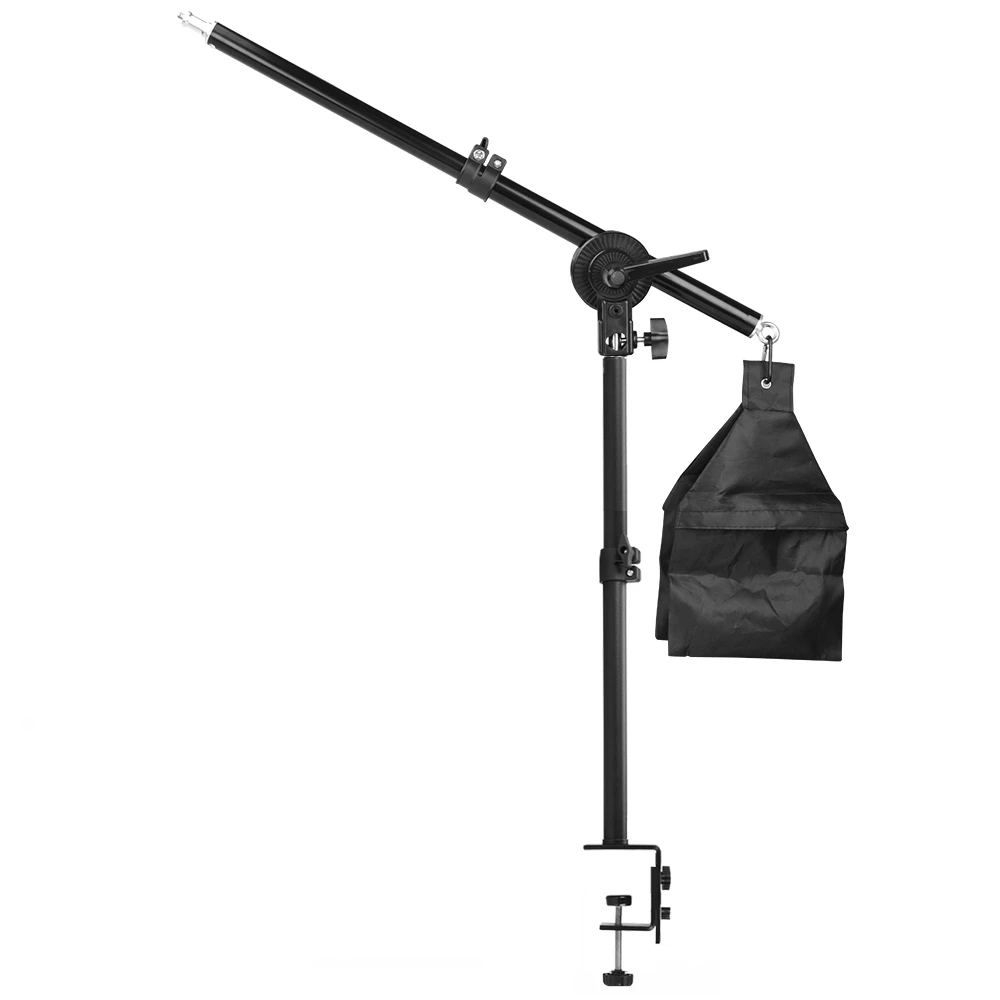 

Photo Studio Adjustable Cantilever Stand Cross Boom Arm Sandbag Table Desk Clamp Mount Stand for Ring Light Webcam Tiktok Live