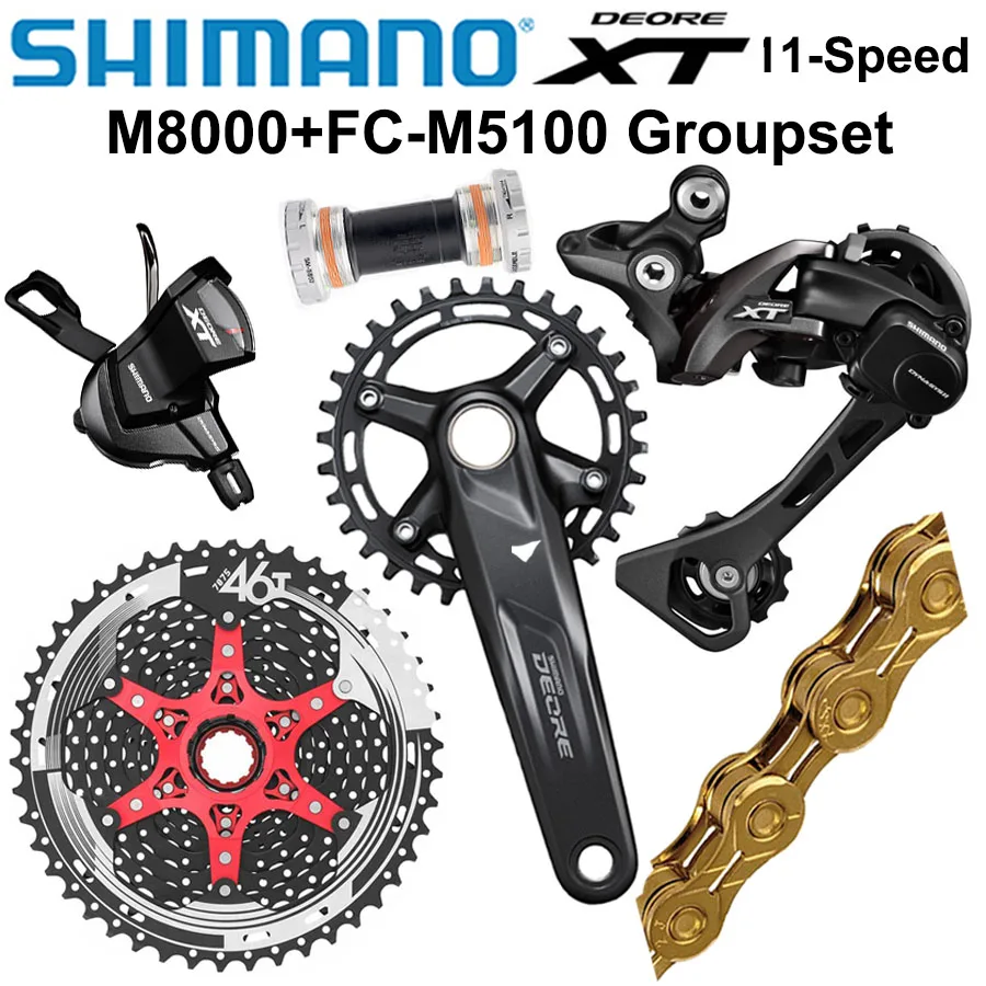 Shimano DEORE XT M8000 Groupset MTB горный велосипед 1x11 Speed 46T 50T SL + RD CSMX8 X11EL HG601 M5100 коленчатый
