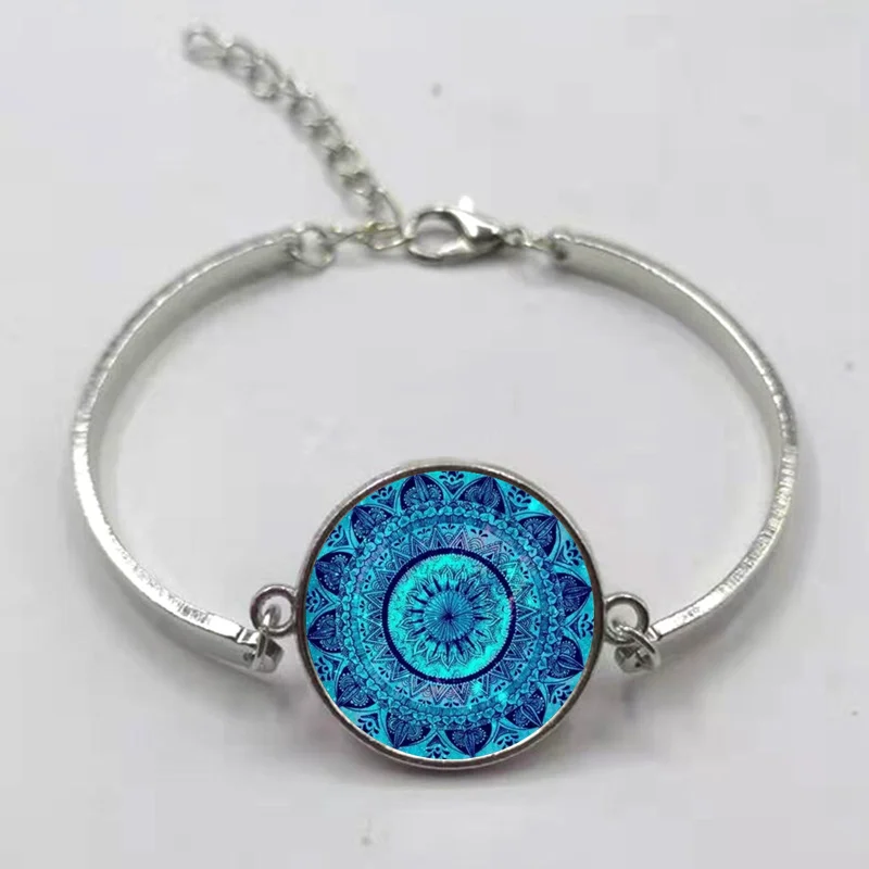 Модный гламурный браслет с изображением мандалы кожаный из хны символ йоги Ом