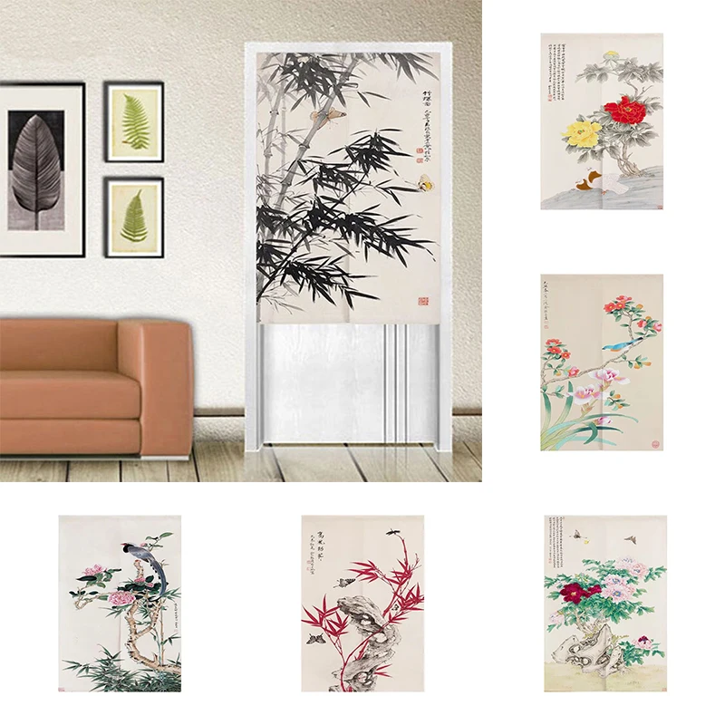 

Flower Door Curtain Kitchen Bedroom Partition Curtain Without Punching Doorway Hanging Curtain Home Decoration Blackout Curtain