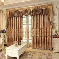 1 piece luxury european embroidered curtains tulle or curtain cloth for living room coffee curtains for bedroom