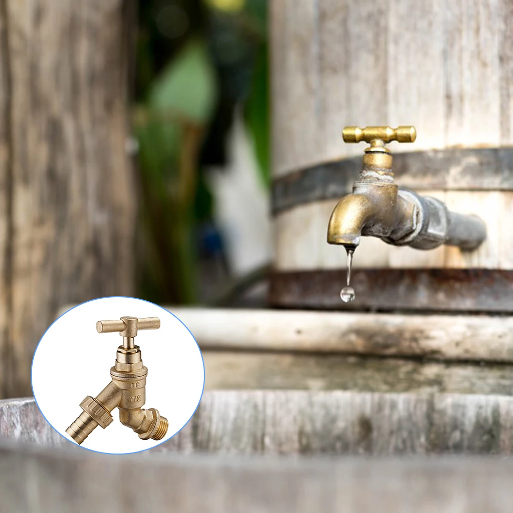 

Garden Brass Bib Tap 1/2inch BSP Thread Hose Union Outdoor Watering Faucet Adapter Water-Folding Tap With Union For Home