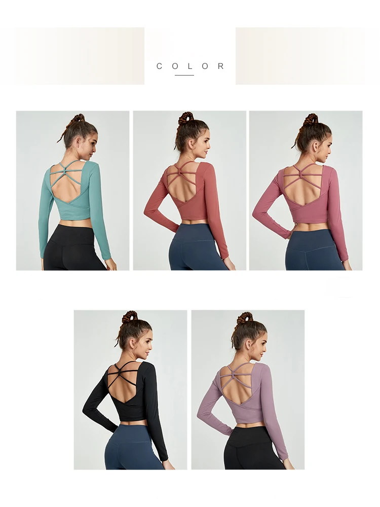 Женские спортивные футболки JINZUO топы с круглым вырезом и длинным рукавом для