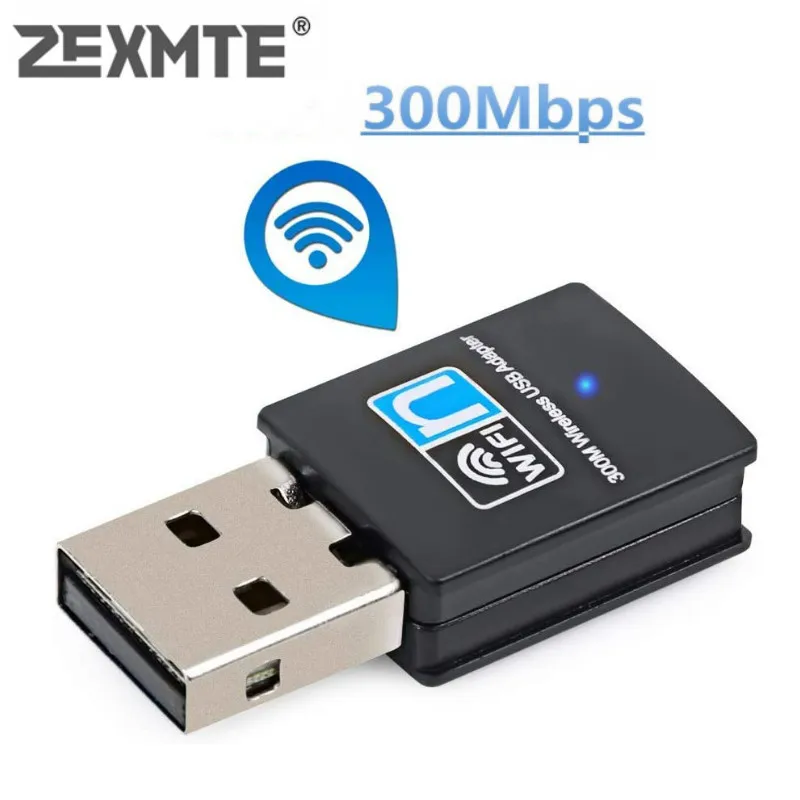 Wi Fi сетевой адаптер ZEXMTE 300 Мбит/с для ПК/настольного компьютера/ноутбука|Сетевые