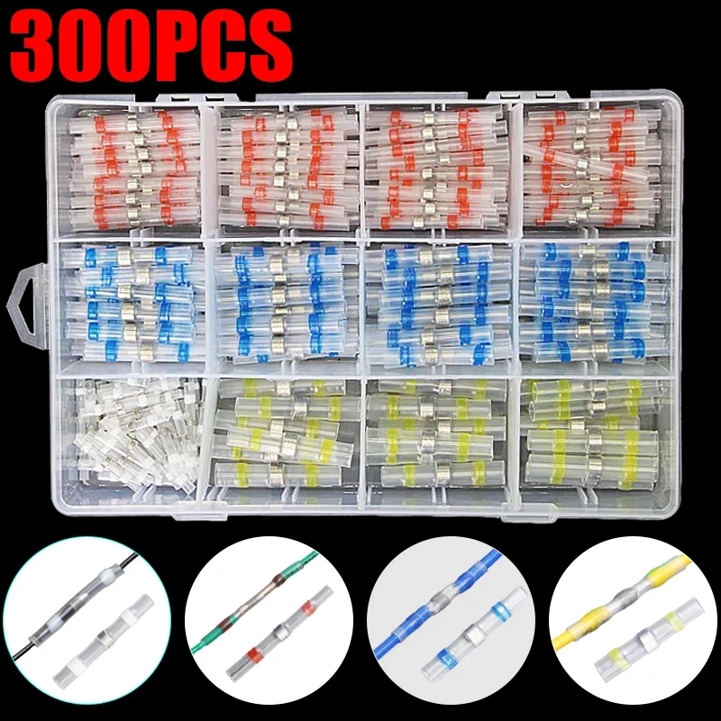 

50/100PCS Waterproof Solder Seal Sleeve Splice Terminals Heat Shrink Electrical Wire Connector Butt Connectors Kit