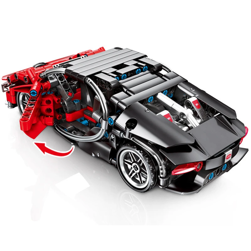 Lepining Technic car MOC Back Force супер гоночный автомобиль Bugatti модель строительные блоки