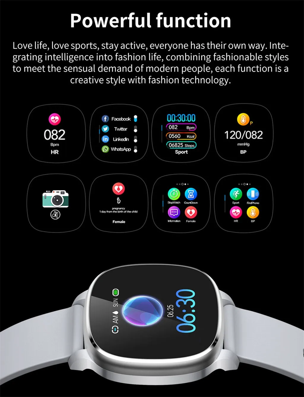 Смарт часы водонепроницаемый браслет спортивный фитнес монитор сна для Android iOS