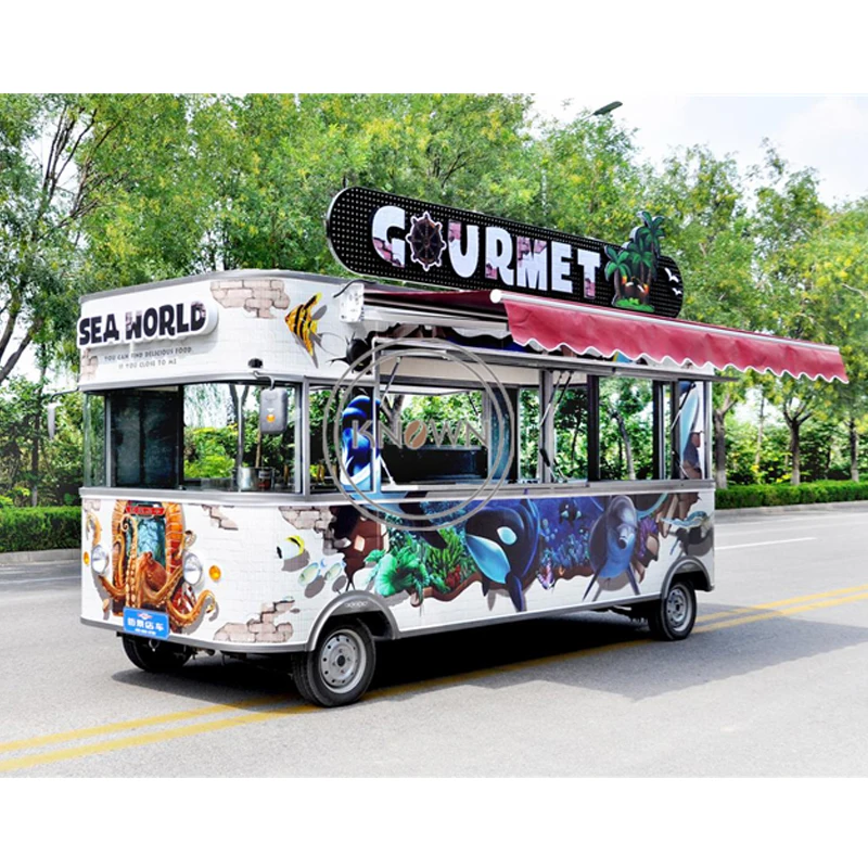 2020 красивый Электрический прицеп для пищевых продуктов грузовик с кухонным