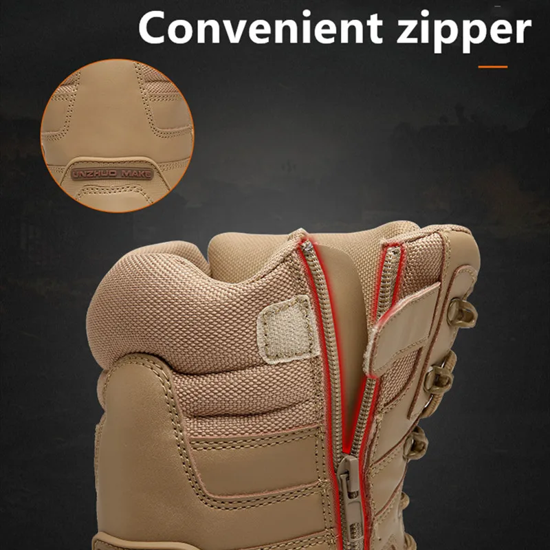 SMS New Men Hiking Shoes Military Tactical Boots Climbing Shoes Special Force Leather Waterproof Desert Boot Army Work Shoes