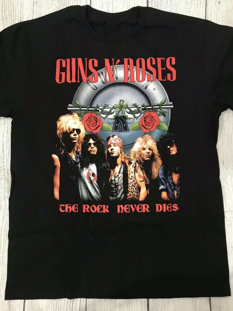 Мужская Черная хлопковая Футболка с принтом Guns N Roses S 4XL коротким рукавом