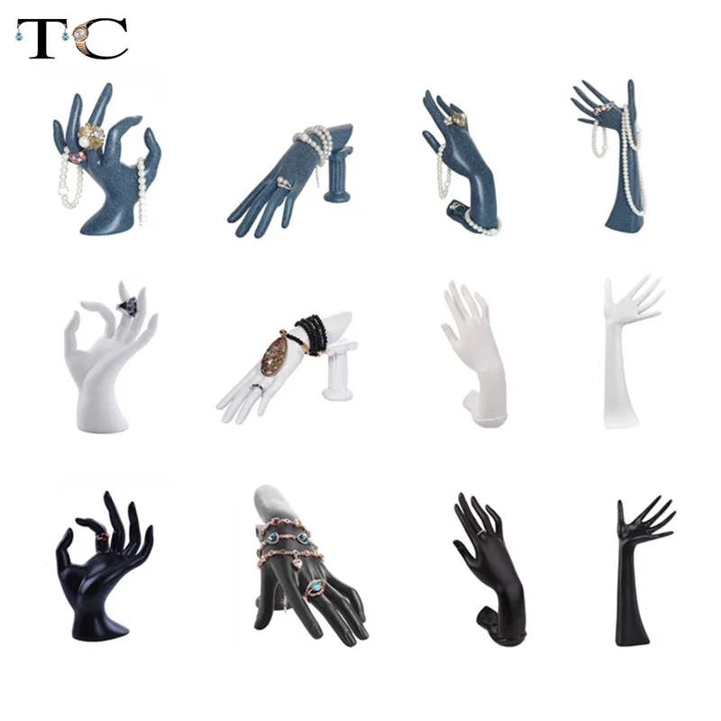 

Jewelry Counter Display OK Shape Hand Resin Portrait Model Jewelry Stand Storage Hanging Bracelet Ring Props