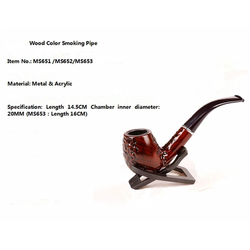 

Classic Wood Color Tobacco Pipe Acrylic Smoking Pipe Bent Cigarette Cigar Tube for Smoking Cigaret Filter Good for Men's Gift