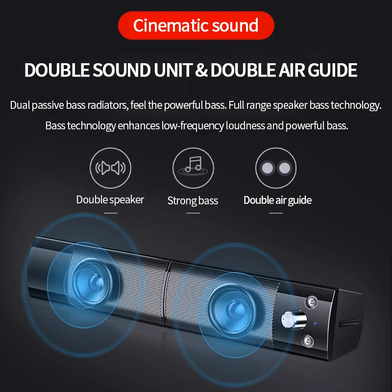 Настольный компьютер Мощные колонки с USB подключением Bluetooth стерео для ноутбука