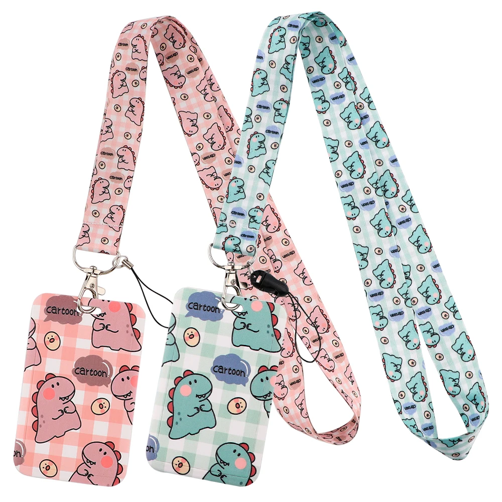 

CB1156 Pink Lanyards Keychain Cute Dinosaur Neck Strap Phone Buttons ID Card Holder Lanyard for Keys DIY Hanging Rope Lanyard
