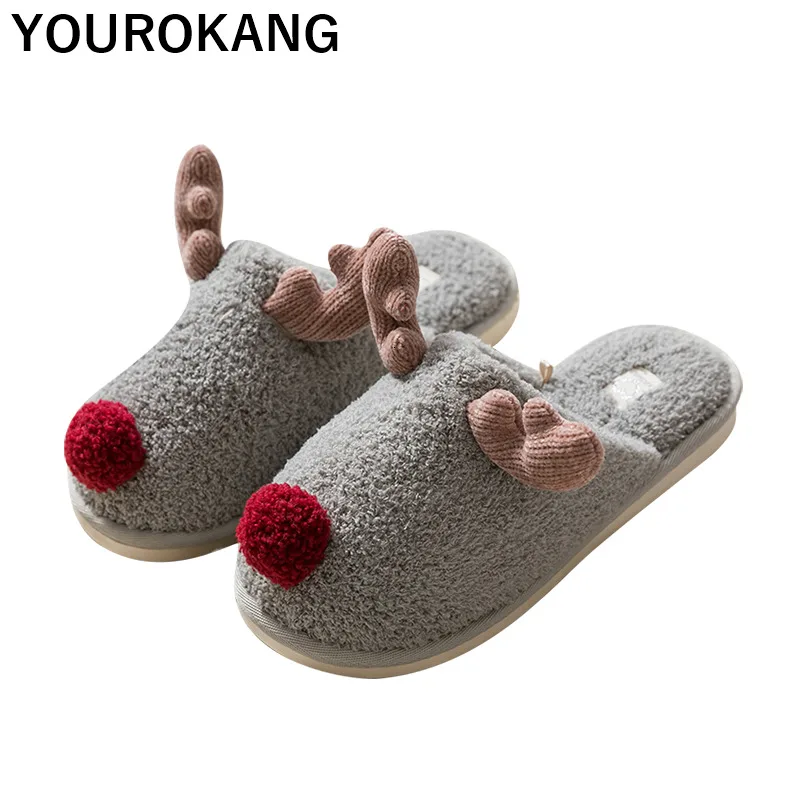 Милые домашние тапочки с героями мультфильмов для влюбленных Теплая хлопковая