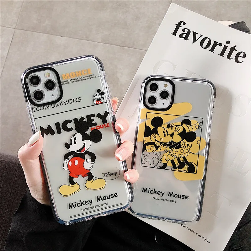 

Disney Mickey Mouse Cartoon Mobile Phone Case for iPhone 7/8 plus x/xs xr xsmax 11 pro max 12pro max Soft Cute cellphone Shell