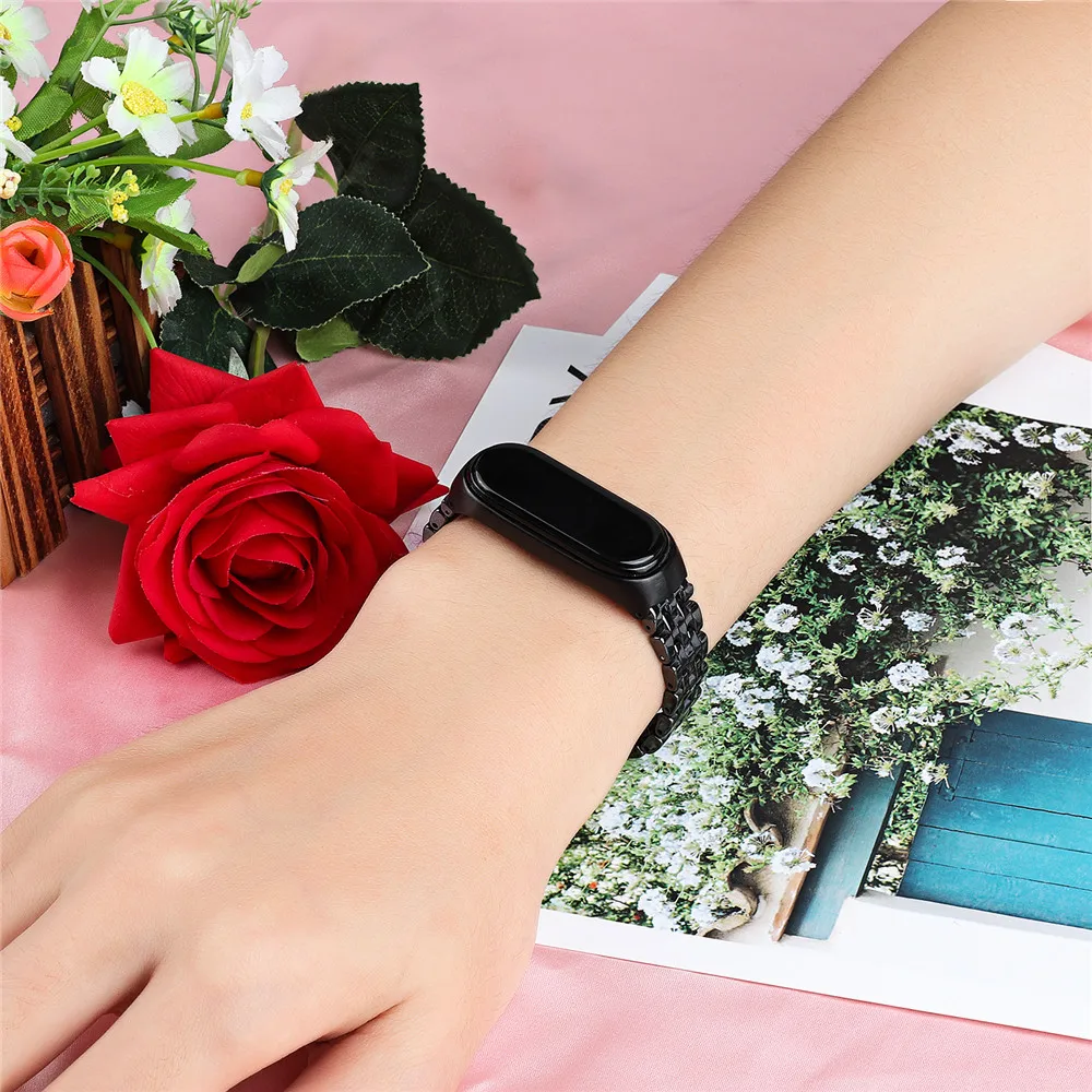 Luxury Ceramic Wistband for Xiaomi Mi Band 7 6 5 4 3 Watch Bracelet Replacement Strap for MIband Belt with Metal Bumper Frame