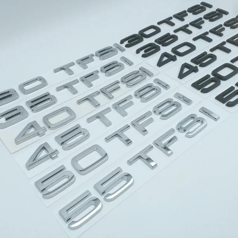 1pcs 3D ABS 30 35 40 45 50 55 TFSI car Letter Rear Tailgate trunk Decals Emblem badge sticker Decal Car styling auto Accessories - купить по
