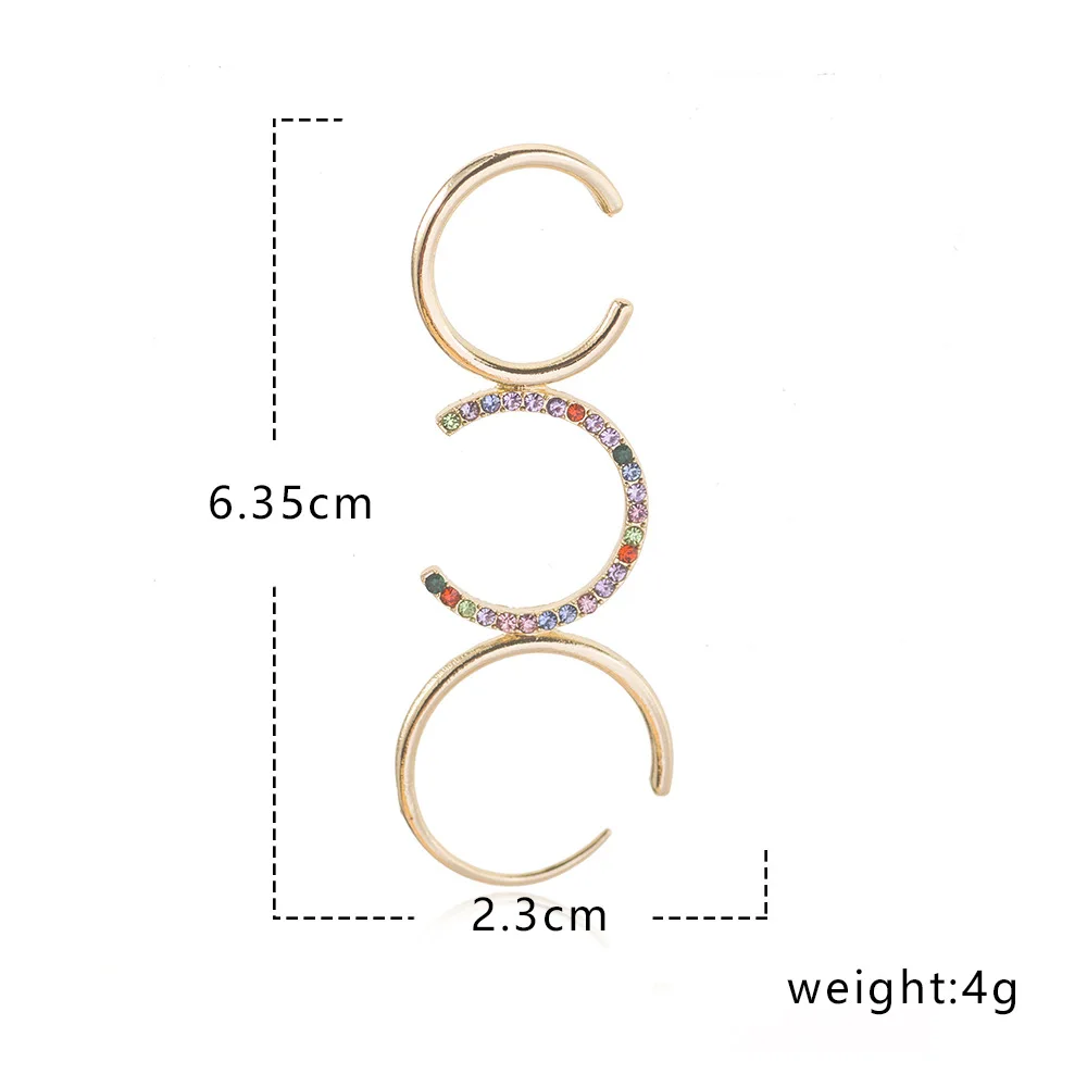 

1Pc Exaggerated Big Round Cartilage Earrings For Women Punk Hip Hop Personality Colorful Crystal Earrings Piercing Jewelry Gifts
