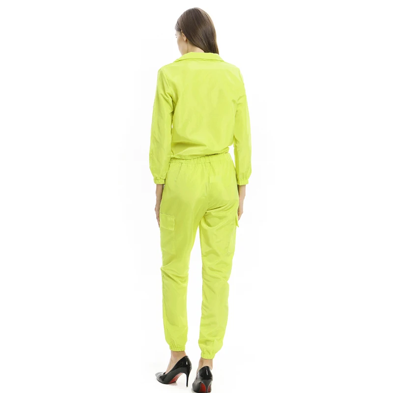 

2 piece sets New fashion Casual suits autumn turn-down collar pullover loose pants two-piece set women solid top + trousers