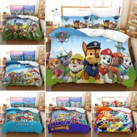 3pcs paw patrol bedding set luxury cartoon 3d printed children home pillow cases twin full queen king bed bedclothes no cotton