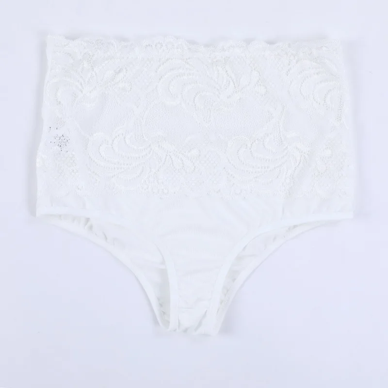 

High Waist Body Shaper Briefs Panties Lace Flower Crochet Underwear Women's Sexy Underwear Slimming Pants 2021