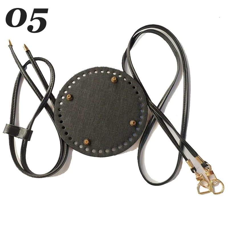 1 Set Handmade  Bucket Bag Strap Woven Leather Bag Bottoms  With Hardware Diy Bag Backpack Accessories