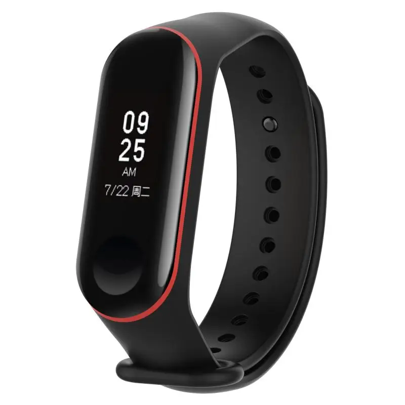 Мягкий силиконовый ремешок для умных часов Xiaomi Mi Band 3 два цвета износостойкий